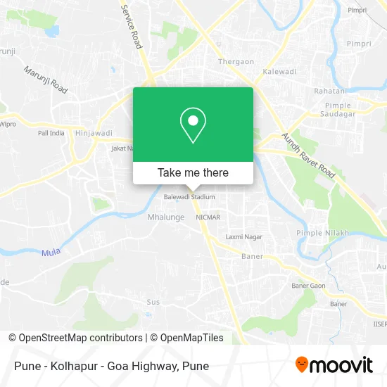 Pune - Kolhapur - Goa Highway map
