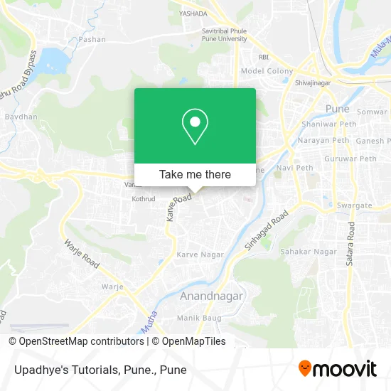 Upadhye's Tutorials, Pune. map