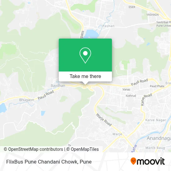 FlixBus Pune Chandani Chowk map
