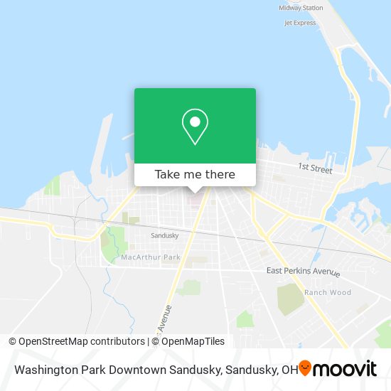Mapa de Washington Park Downtown Sandusky