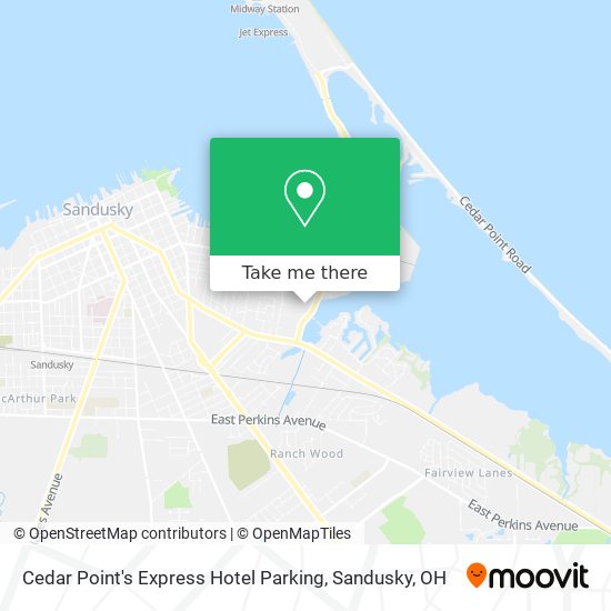 Cedar Point's Express Hotel Parking map