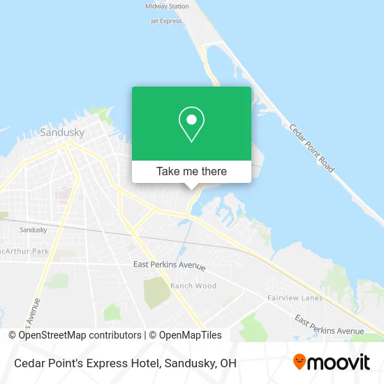 Cedar Point's Express Hotel map