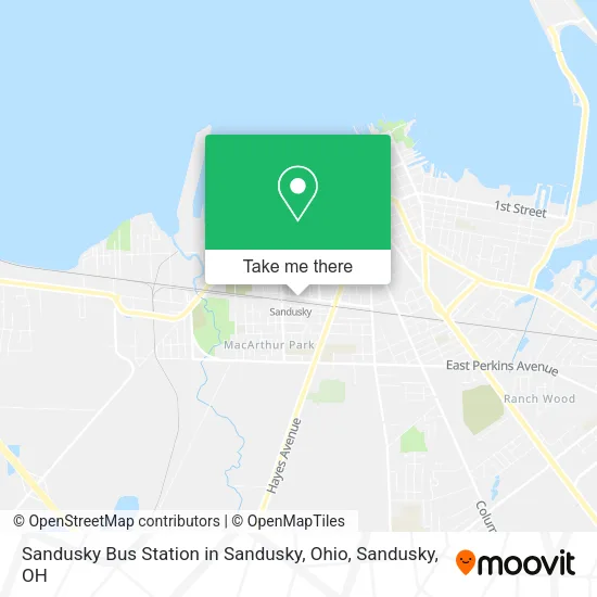 Sandusky Bus Station in Sandusky, Ohio map