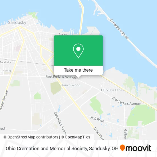 Ohio Cremation and Memorial Society map