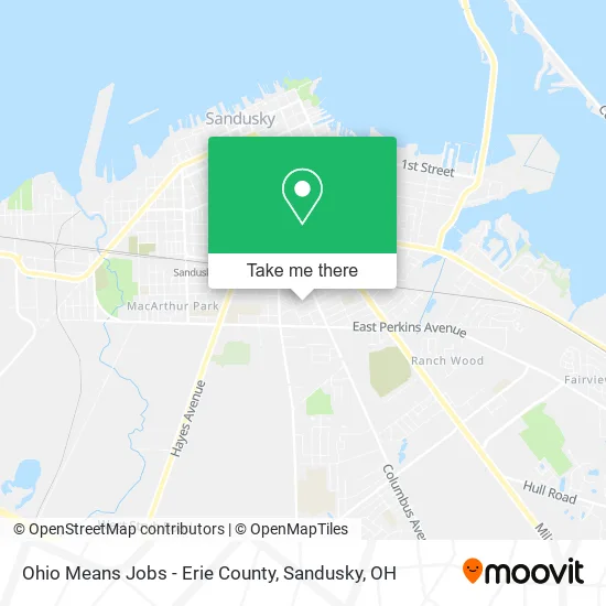 Mapa de Ohio Means Jobs - Erie County