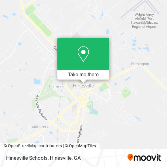 Hinesville Schools map