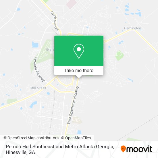 Pemco Hud Southeast and Metro Atlanta Georgia map