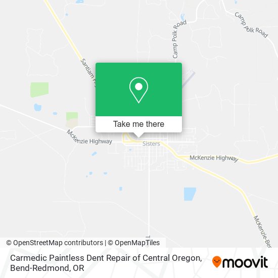 Carmedic Paintless Dent Repair of Central Oregon map