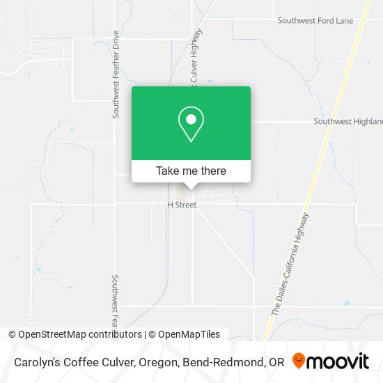 Carolyn's Coffee Culver, Oregon map