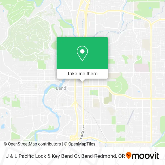 J & L Pacific Lock & Key Bend Or map
