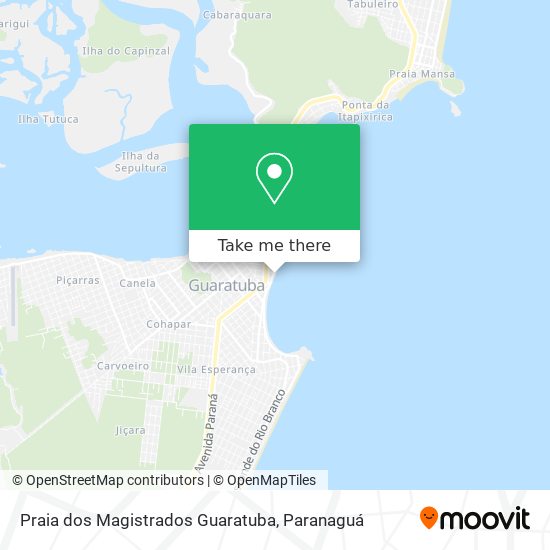Praia dos Magistrados Guaratuba map