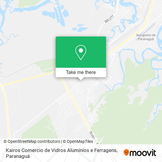 Kairos Comercio de Vidros Aluminios e Ferragens map