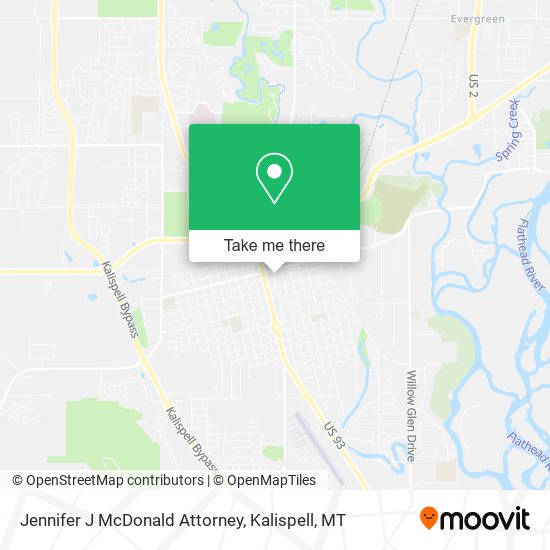 Jennifer J McDonald Attorney map