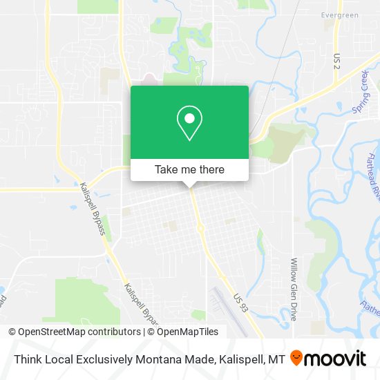 Think Local Exclusively Montana Made map
