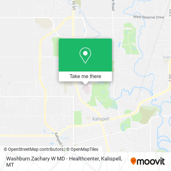 Washburn Zachary W MD - Healthcenter map