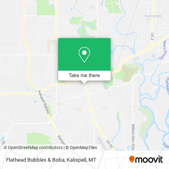 Mapa de Flathead Bubbles & Boba
