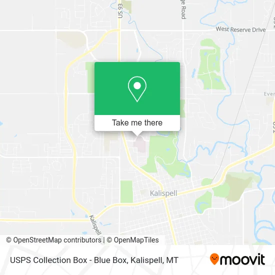 Mapa de USPS Collection Box - Blue Box
