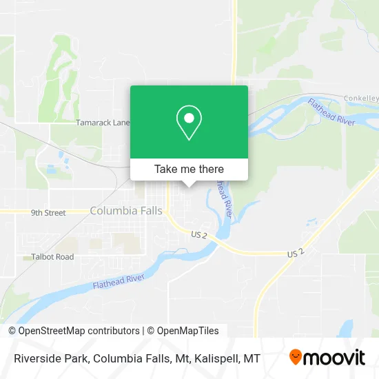 Riverside Park, Columbia Falls, Mt map