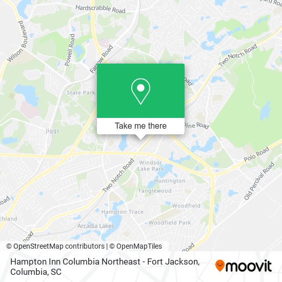 Hampton Inn Columbia Northeast - Fort Jackson map