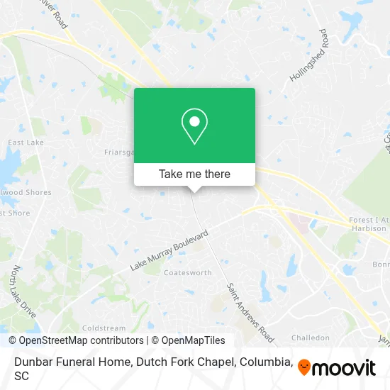 Dunbar Funeral Home, Dutch Fork Chapel map