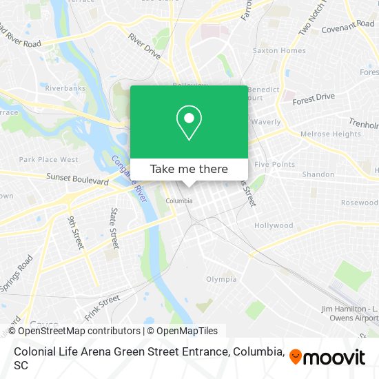 Colonial Life Arena Green Street Entrance map