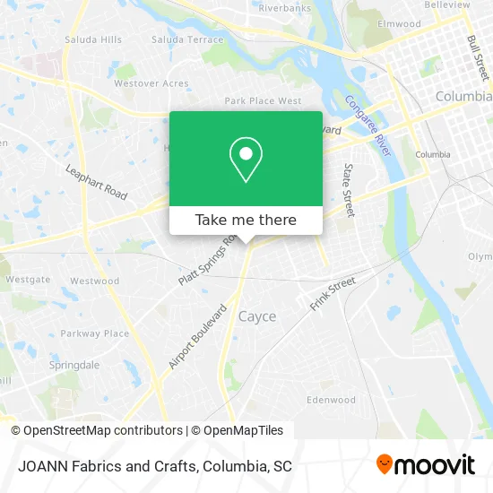 JOANN Fabrics and Crafts map