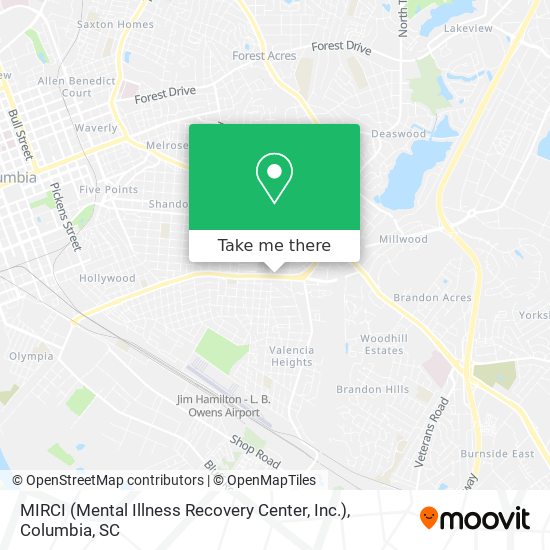 Mapa de MIRCI (Mental Illness Recovery Center, Inc.)