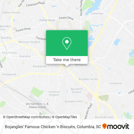 Bojangles' Famous Chicken 'n Biscuits map