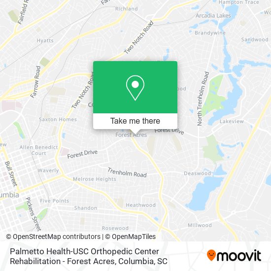 Palmetto Health-USC Orthopedic Center Rehabilitation - Forest Acres map