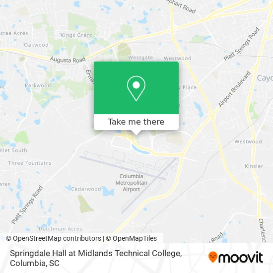 Springdale Hall at Midlands Technical College map