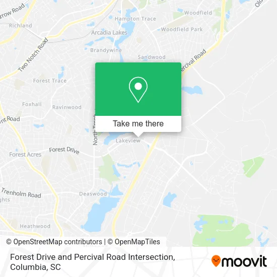 Forest Drive and Percival Road Intersection map