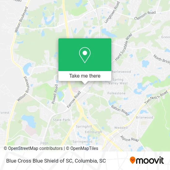 Blue Cross Blue Shield of SC map