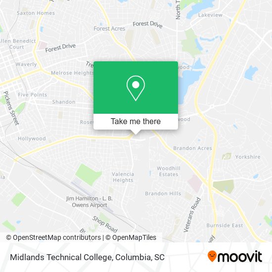 Mapa de Midlands Technical College