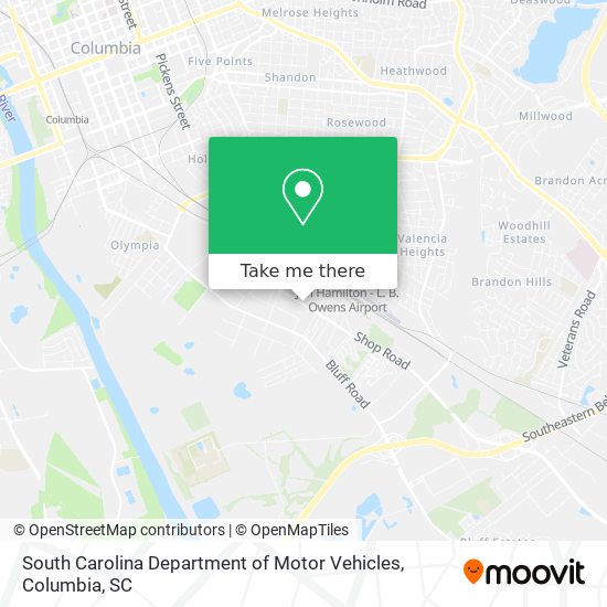 South Carolina Department of Motor Vehicles map