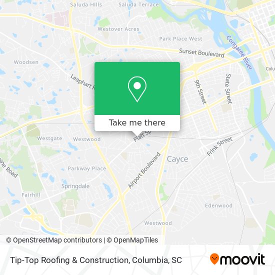 Mapa de Tip-Top Roofing & Construction