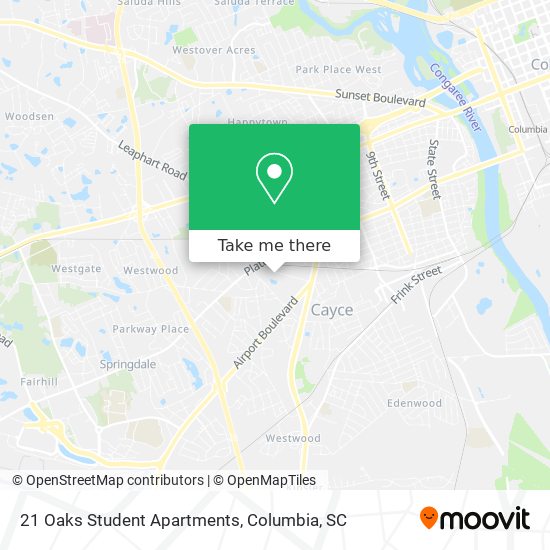 21 Oaks Student Apartments map