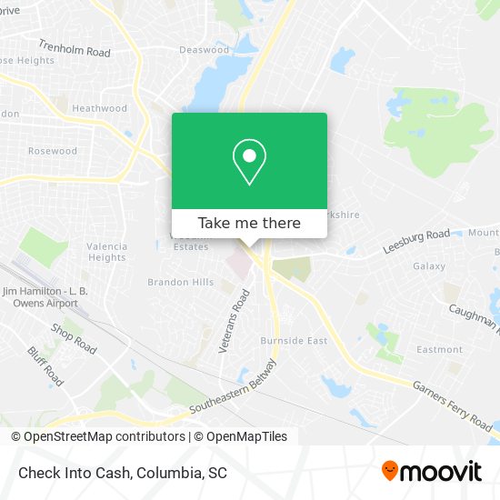 Check Into Cash map