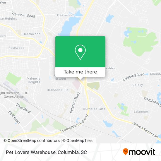 Mapa de Pet Lovers Warehouse