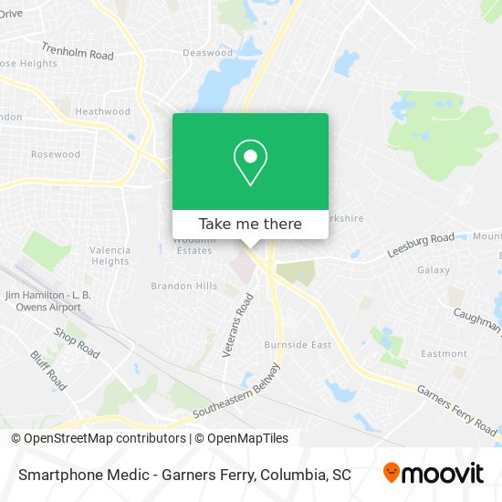 Smartphone Medic - Garners Ferry map