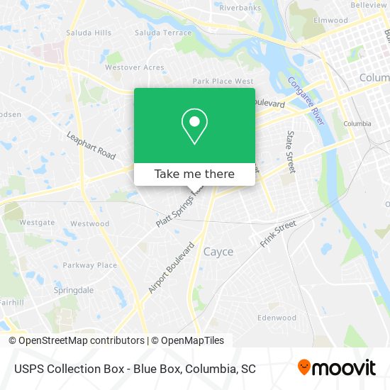 USPS Collection Box - Blue Box map