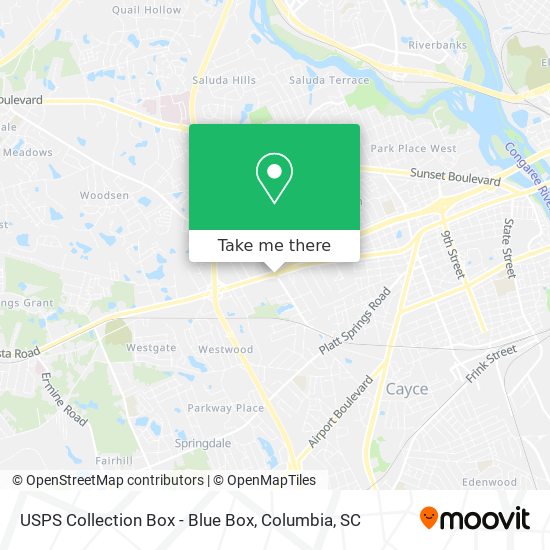 USPS Collection Box - Blue Box map