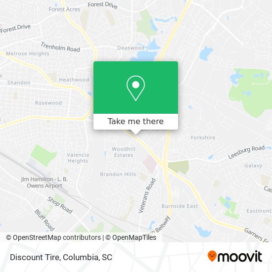 Mapa de Discount Tire