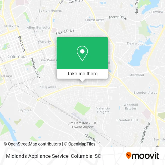 Midlands Appliance Service map