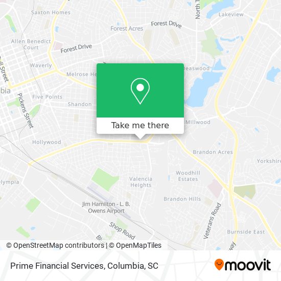 Prime Financial Services map