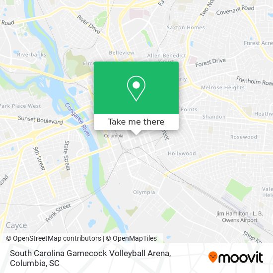 Mapa de South Carolina Gamecock Volleyball Arena