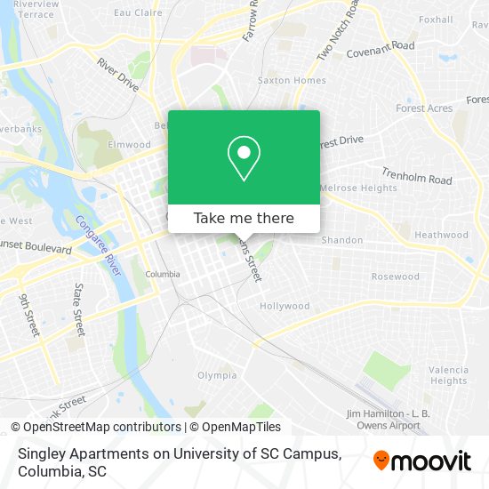 Mapa de Singley Apartments on University of SC Campus