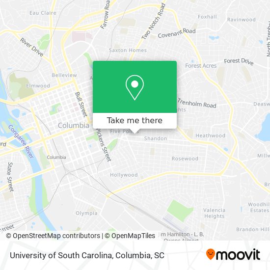 Mapa de University of South Carolina