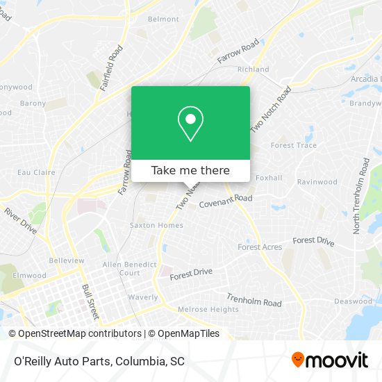 O'Reilly Auto Parts map