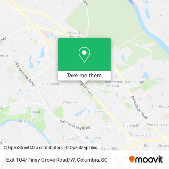 Exit 104/Piney Grove Road/W map