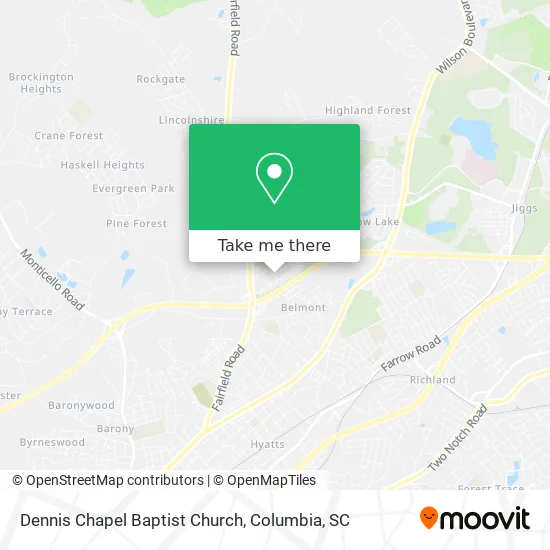 Dennis Chapel Baptist Church map